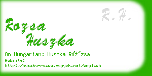 rozsa huszka business card